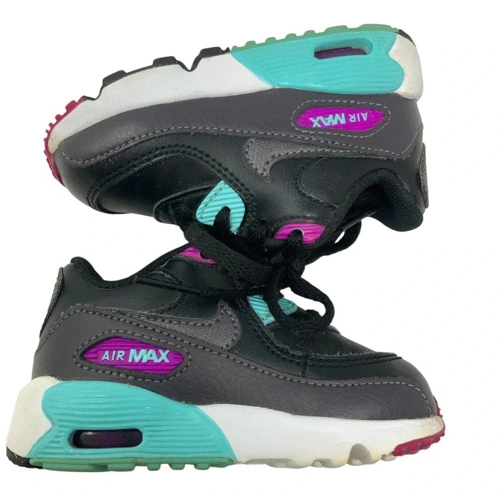 Nike Air Max 90 Shoes S833416-033 5C Toddler Baby Sneaker Shoes Black Pink Multi - Picture 3 of 15